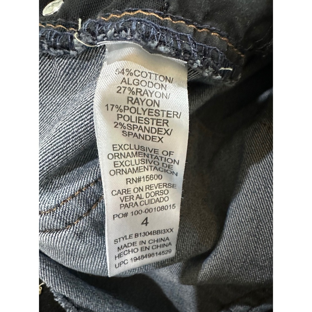 Democracy Ab Technology Skinny Jeans Womens 4 Dark Wash Distressed Stretch - Picture 8 of 8